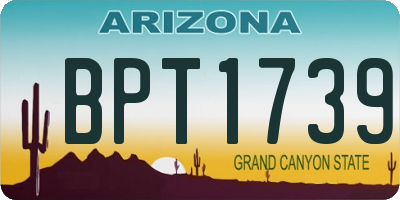 AZ license plate BPT1739