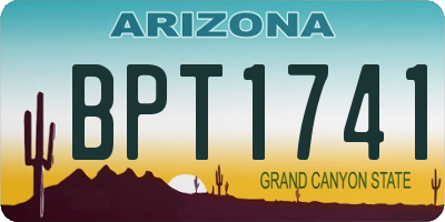 AZ license plate BPT1741