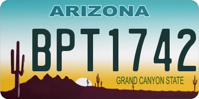 AZ license plate BPT1742