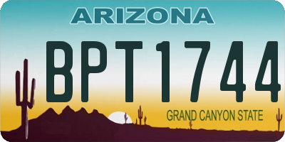 AZ license plate BPT1744