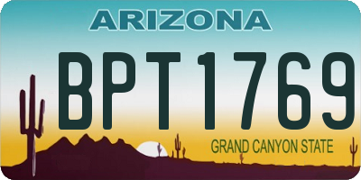 AZ license plate BPT1769