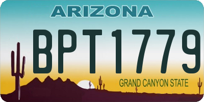 AZ license plate BPT1779
