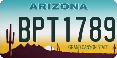AZ license plate BPT1789