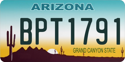 AZ license plate BPT1791