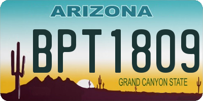 AZ license plate BPT1809