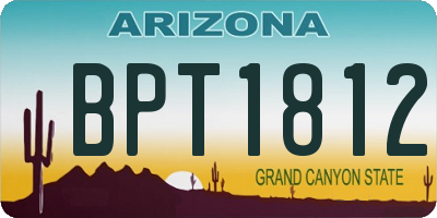 AZ license plate BPT1812
