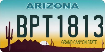 AZ license plate BPT1813