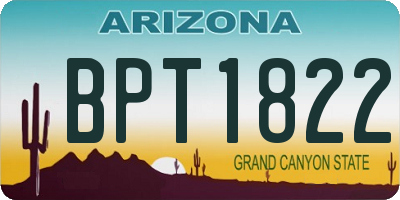 AZ license plate BPT1822