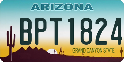 AZ license plate BPT1824