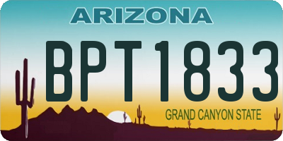 AZ license plate BPT1833