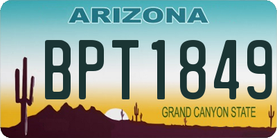 AZ license plate BPT1849