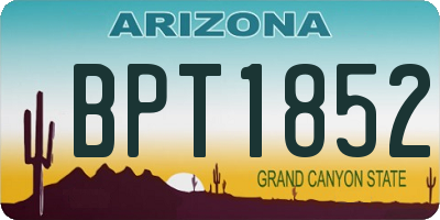 AZ license plate BPT1852