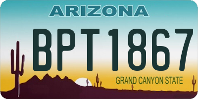 AZ license plate BPT1867