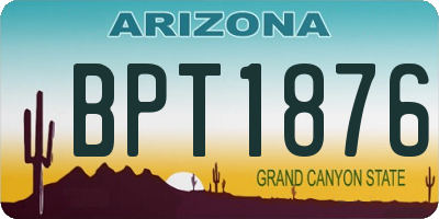 AZ license plate BPT1876