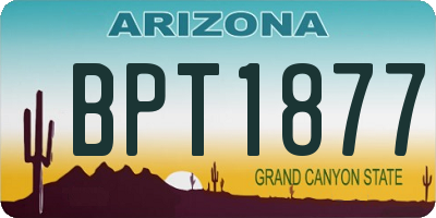 AZ license plate BPT1877