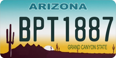 AZ license plate BPT1887