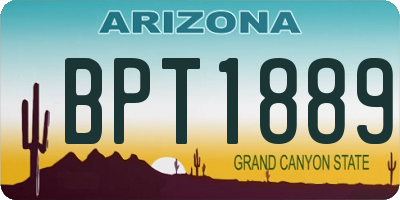 AZ license plate BPT1889