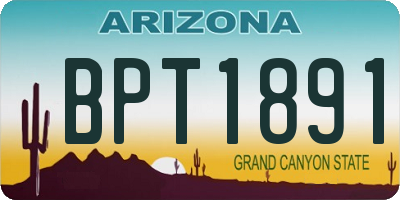 AZ license plate BPT1891