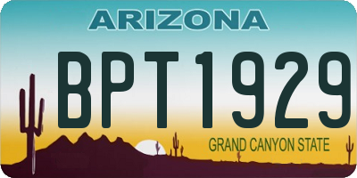 AZ license plate BPT1929