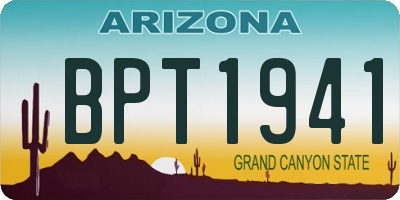 AZ license plate BPT1941