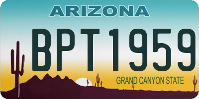 AZ license plate BPT1959