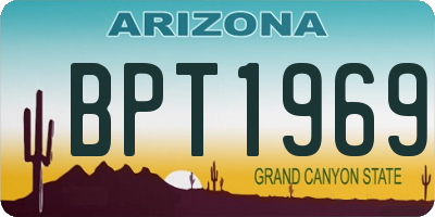 AZ license plate BPT1969