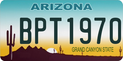 AZ license plate BPT1970