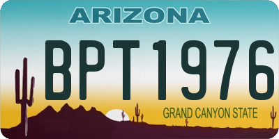 AZ license plate BPT1976