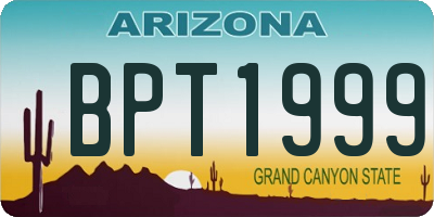 AZ license plate BPT1999