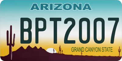 AZ license plate BPT2007
