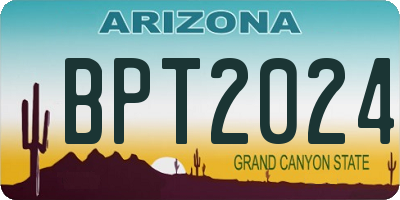 AZ license plate BPT2024