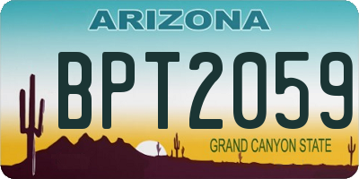 AZ license plate BPT2059