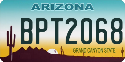 AZ license plate BPT2068