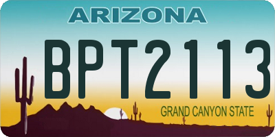 AZ license plate BPT2113