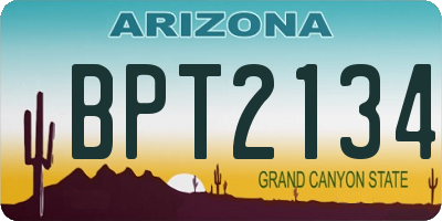 AZ license plate BPT2134