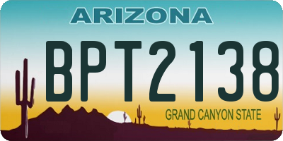 AZ license plate BPT2138