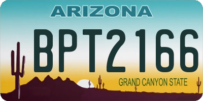 AZ license plate BPT2166