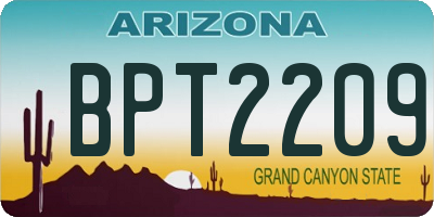 AZ license plate BPT2209
