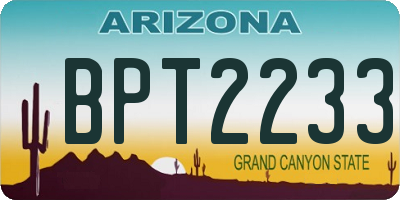 AZ license plate BPT2233