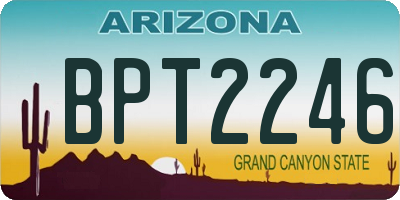 AZ license plate BPT2246