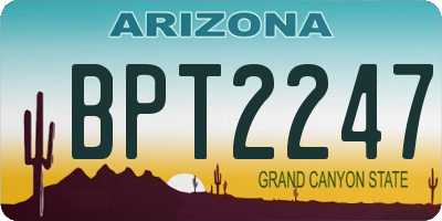 AZ license plate BPT2247