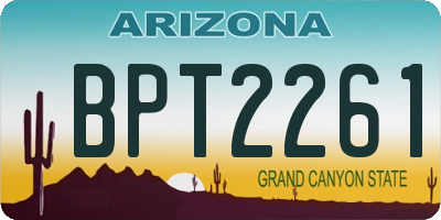 AZ license plate BPT2261