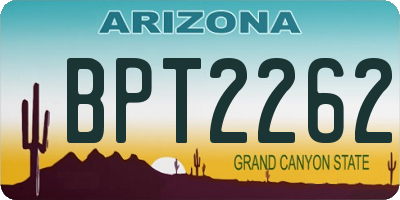 AZ license plate BPT2262