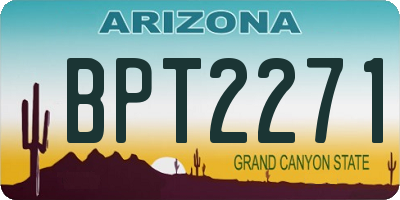 AZ license plate BPT2271