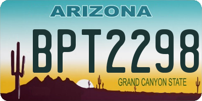 AZ license plate BPT2298