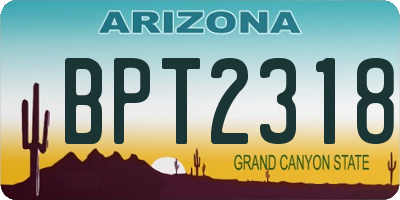 AZ license plate BPT2318