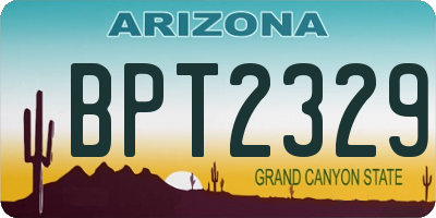 AZ license plate BPT2329