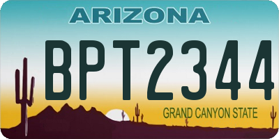 AZ license plate BPT2344