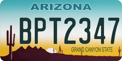 AZ license plate BPT2347
