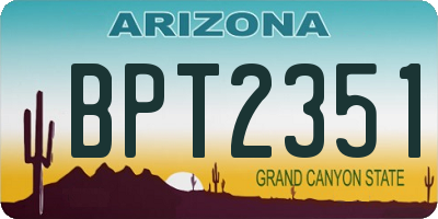 AZ license plate BPT2351